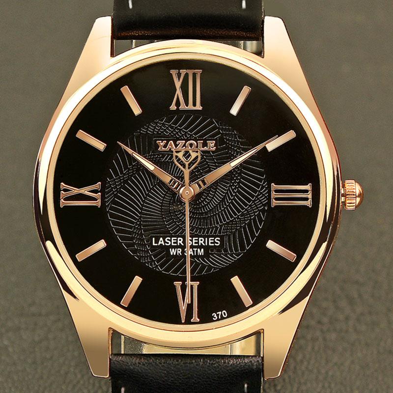 Yazole Mens Watches Top Brand Luxury Unique Designer Quartz Business Gentlemen Clock