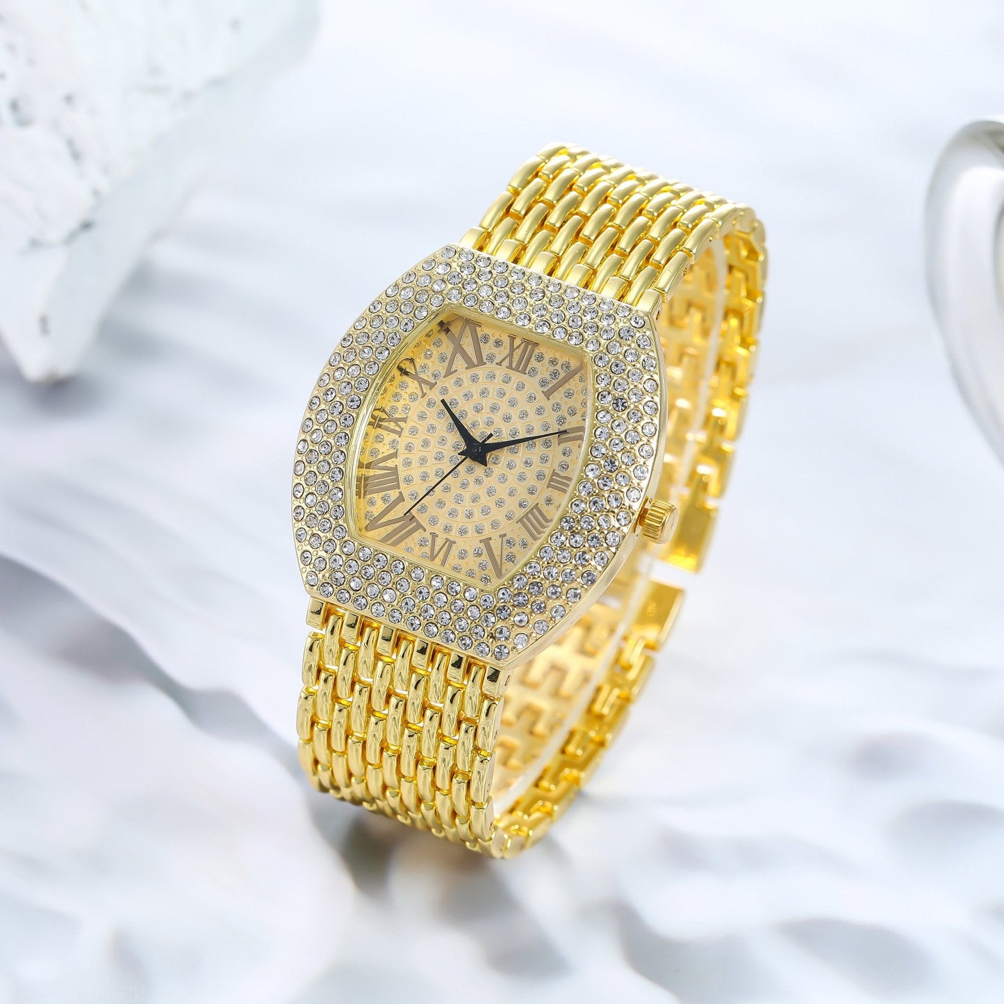 Women Watch Rhinestone Steel Quartz Fashion Wristwatch LLZ13877