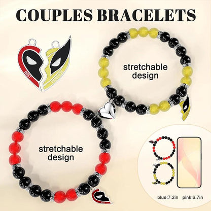 2PCS Best Friend Matching Heart Bracelets Couple Jewelry Gifts