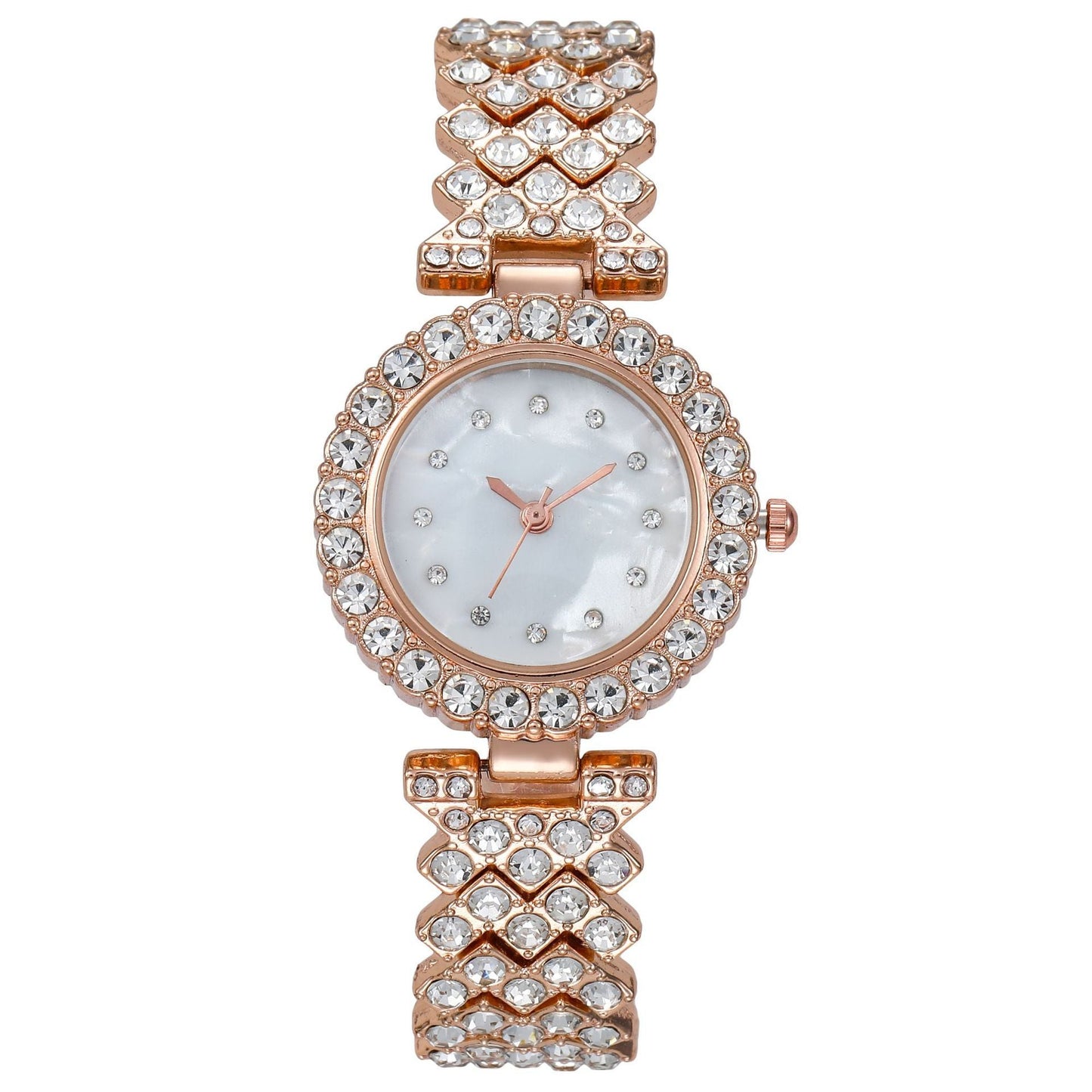 Women Watch Rhinestone Steel Quartz Fashion Wristwatch LLZ13868