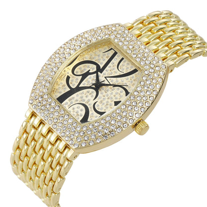 Women Watch Rhinestone Steel Quartz Fashion Wristwatch LLZ13879