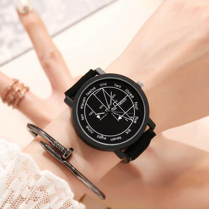 Womens Watch Leather Quartz Mathe Matical Formula Prints