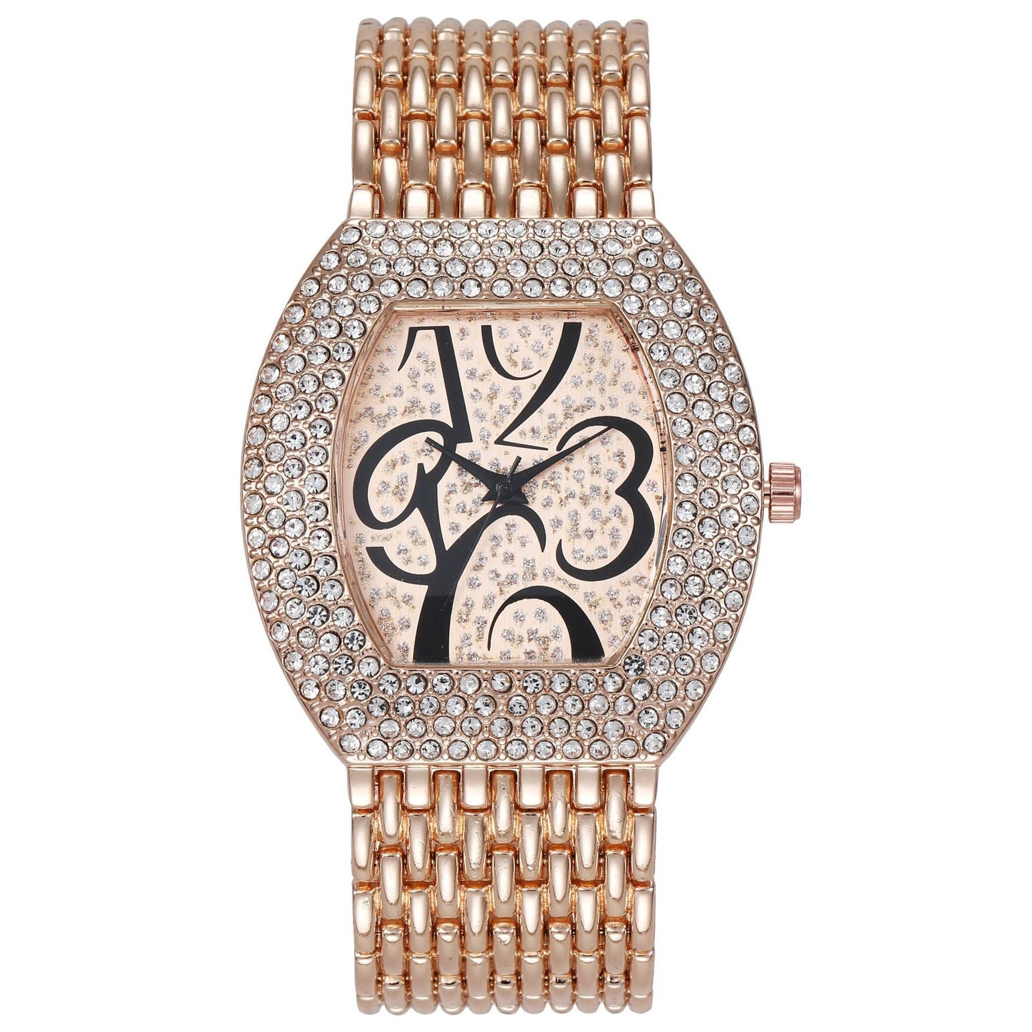 Women Watch Rhinestone Steel Quartz Fashion Wristwatch LLZ13879