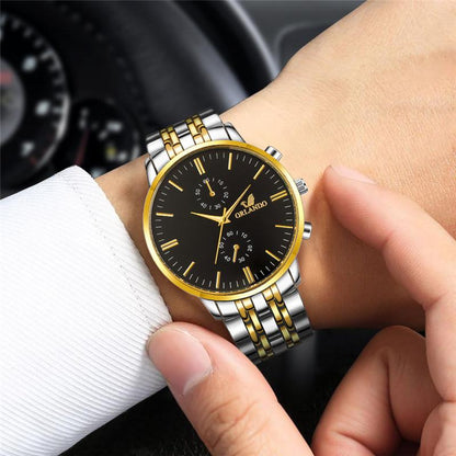 Fashion Men WQuartz Watch Stainless Steel Wristwatch