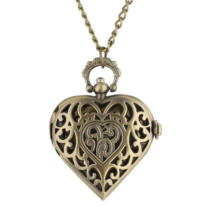 Stylish romantic heart-shaped diamond pocket watch