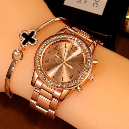 Women Classic Watches Stainless Steel Wristwatch