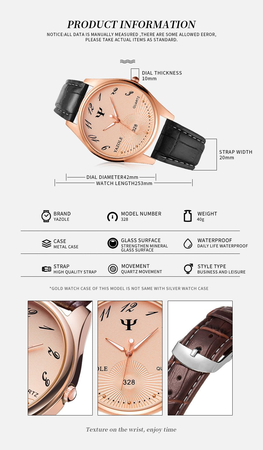 Yazole Watch Business Belt Men's Watch Unique Leisure Leather Watches Fashion Luminous Quartz Watch