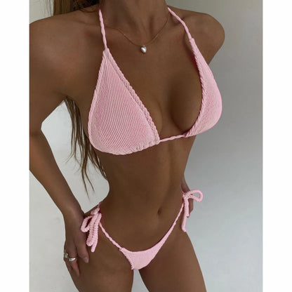 2024 New Fashion Sexy Bikini Solid Swimsuit