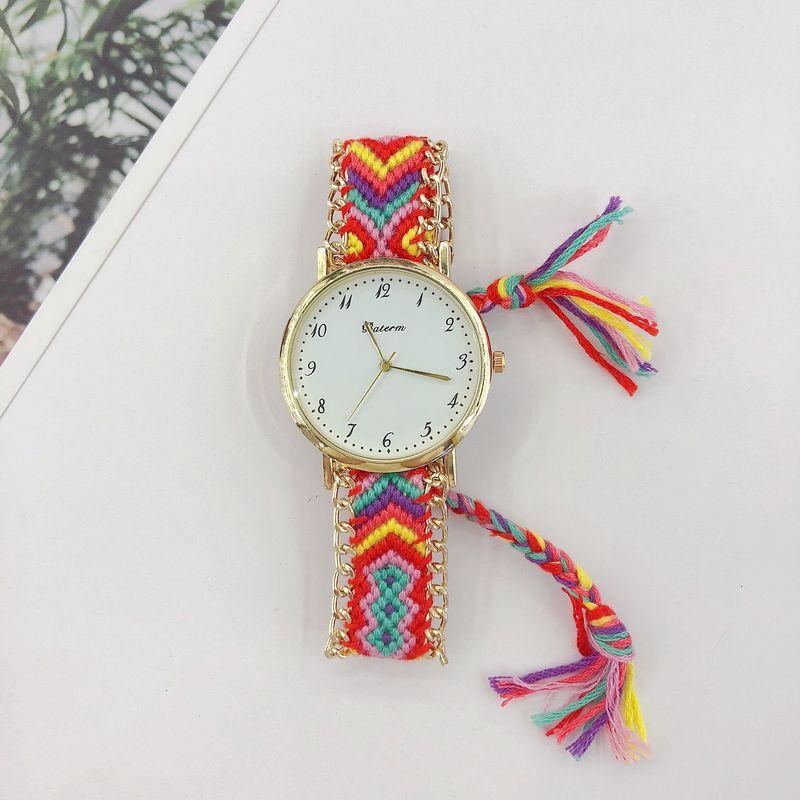 Ethnic Style Alloy Water Diamond Open Bangle Watch