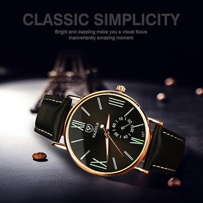 Yazole Watch Fashion Leisure Watches Business Men Luminous Roman Designer Watch