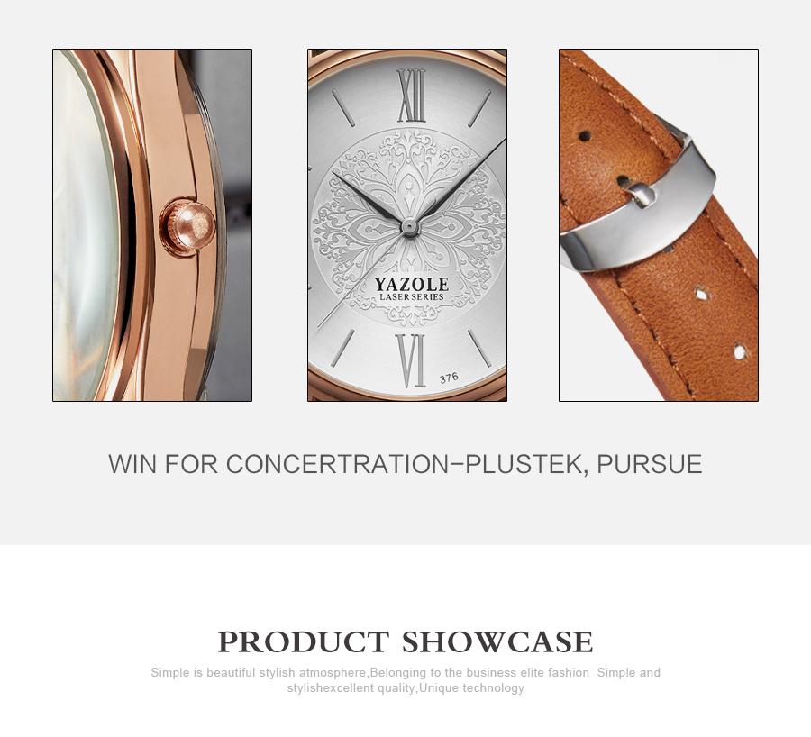 YAZOLE Top Brand Luxury Fashion Business Men's Watch Leather Clock