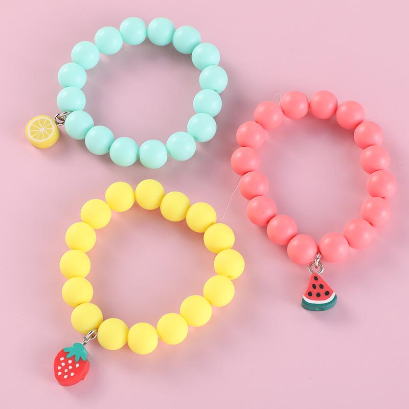 Colorful Soft Clay Beads Fruit Bracelets For Girls