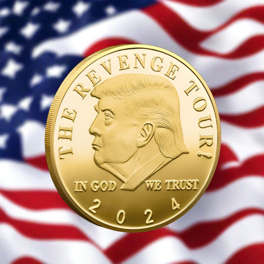 2024 President Donald Trump Silver Gold Plated Coin