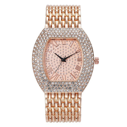 Women Watch Rhinestone Steel Quartz Fashion Wristwatch LLZ13894