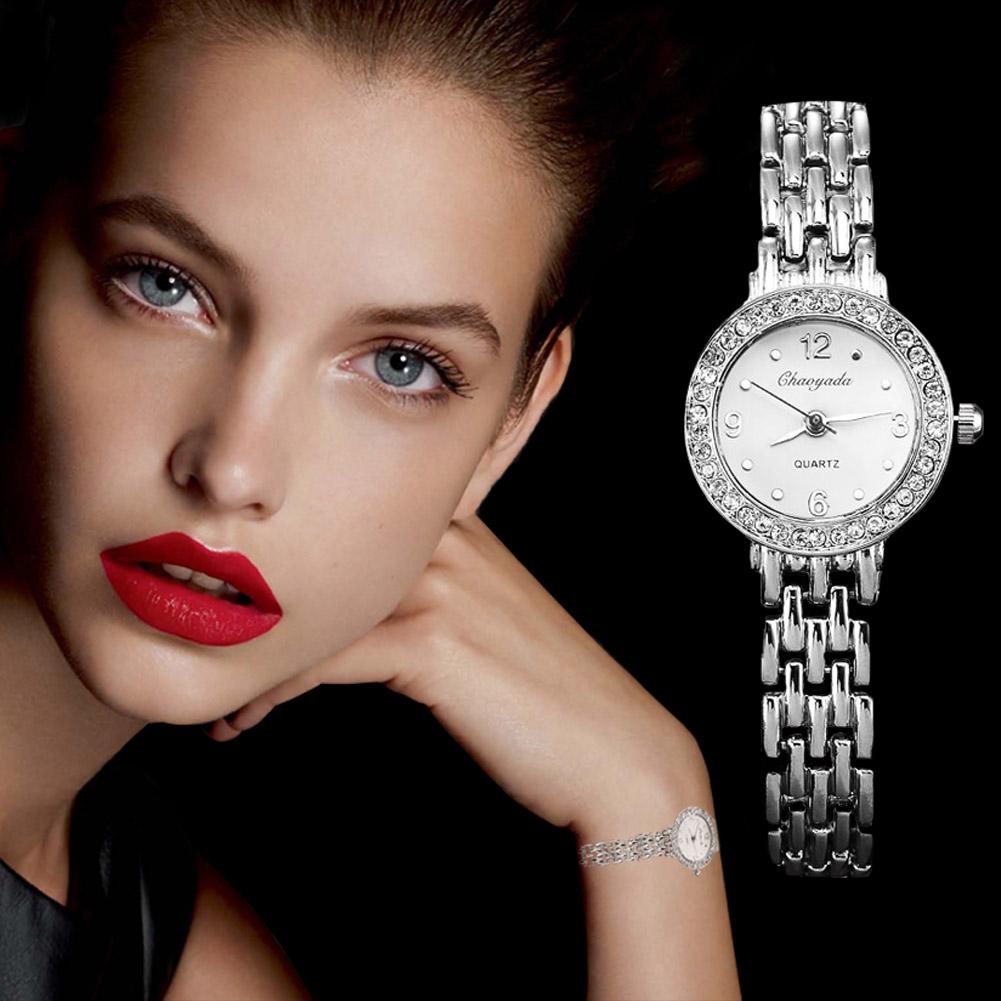 Women's Watches Fashion Silver Luxury Rhinestone Watch Bracelet Ladies