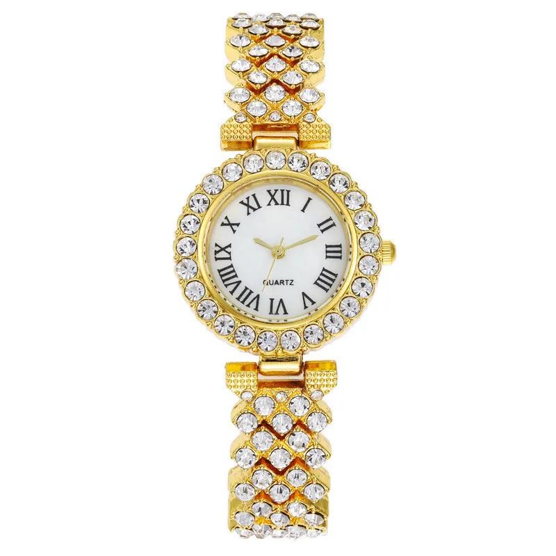 Women Steel Rhinestone Bracelet Watches Set