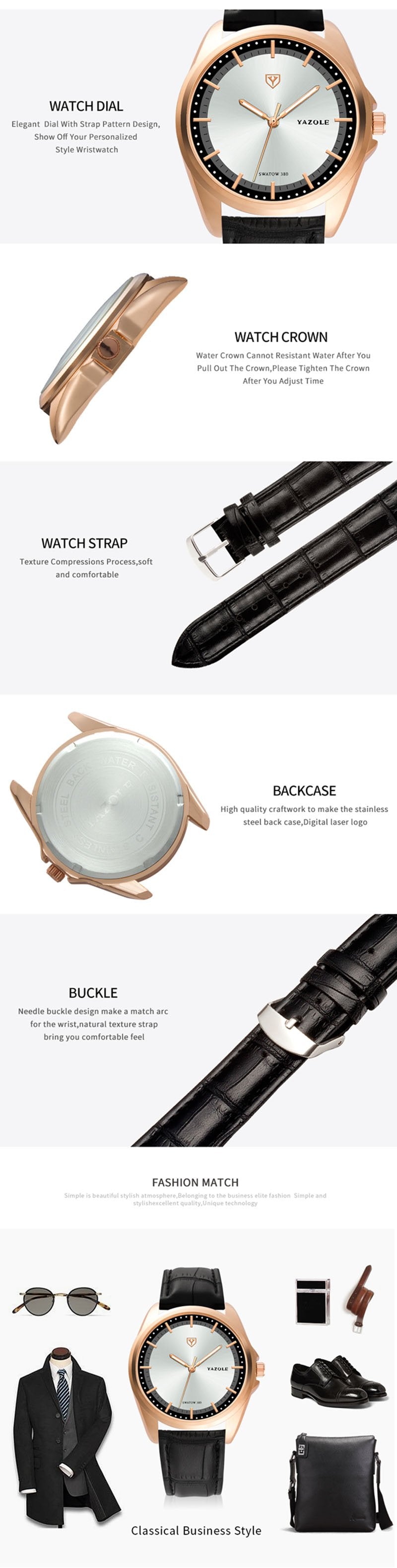 YAZOLE Top Brand Luxury Famous Fashion Bussiness Male Clock Quartz Watch