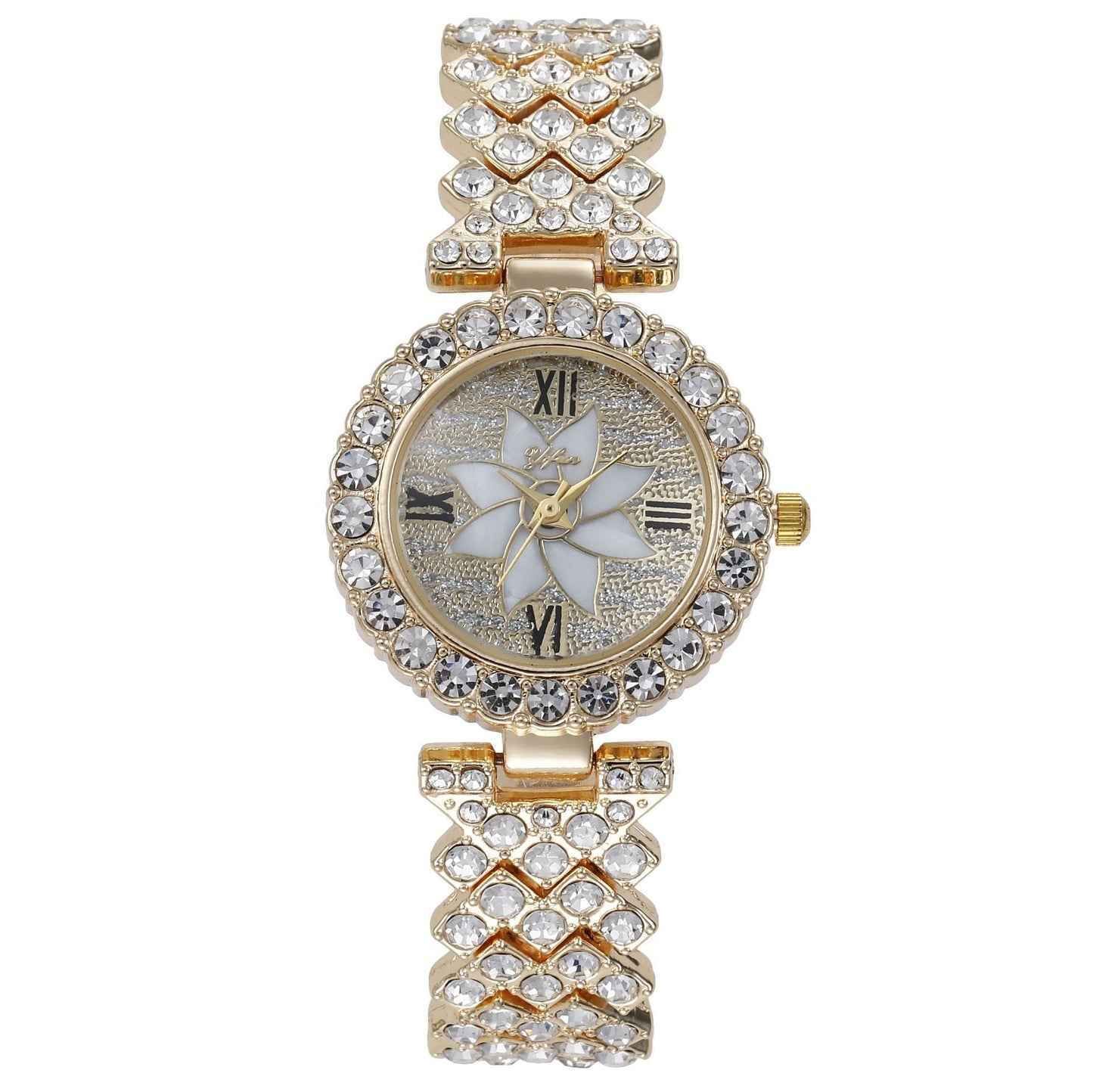 Women Watch Rhinestone Steel Quartz Fashion Wristwatch LLZ13867