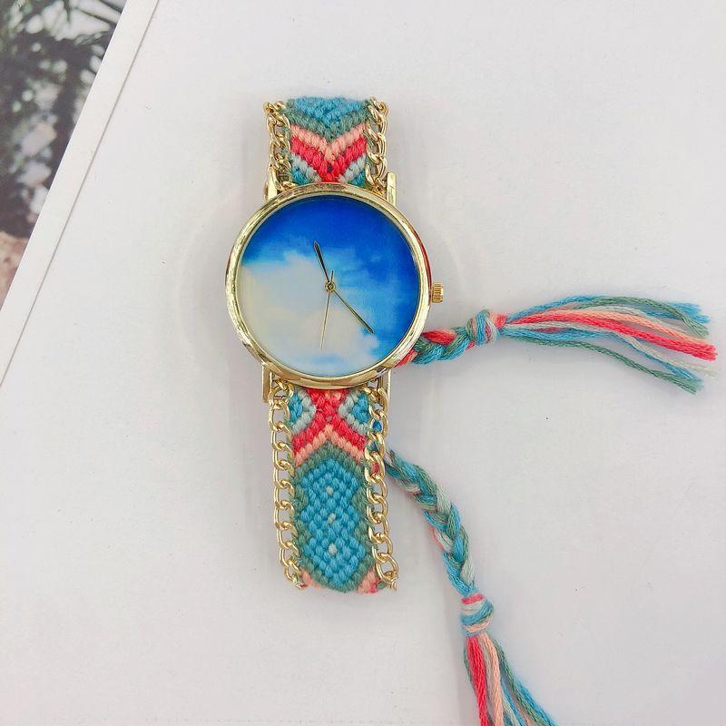 Ethnic Style Alloy Water Diamond Open Bangle Watch