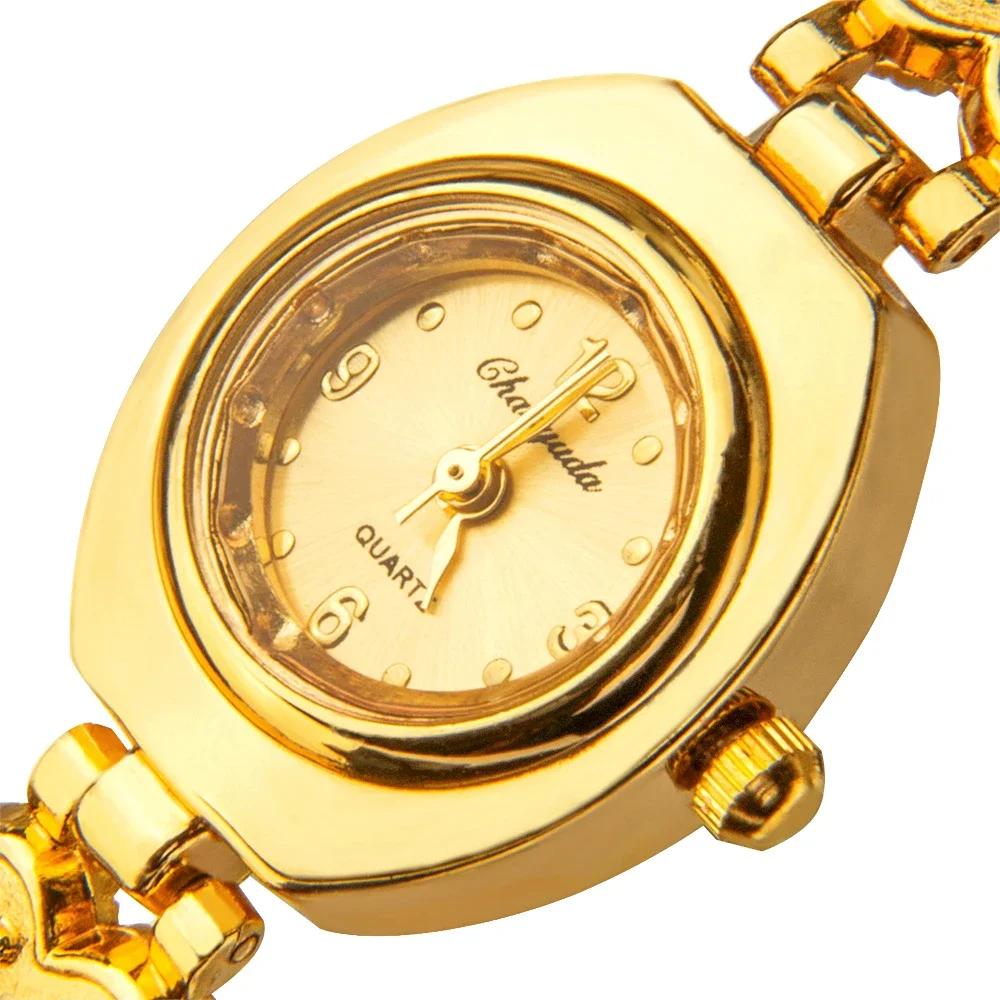 Women Fashion Casual Gold Plated Bracelet Watch