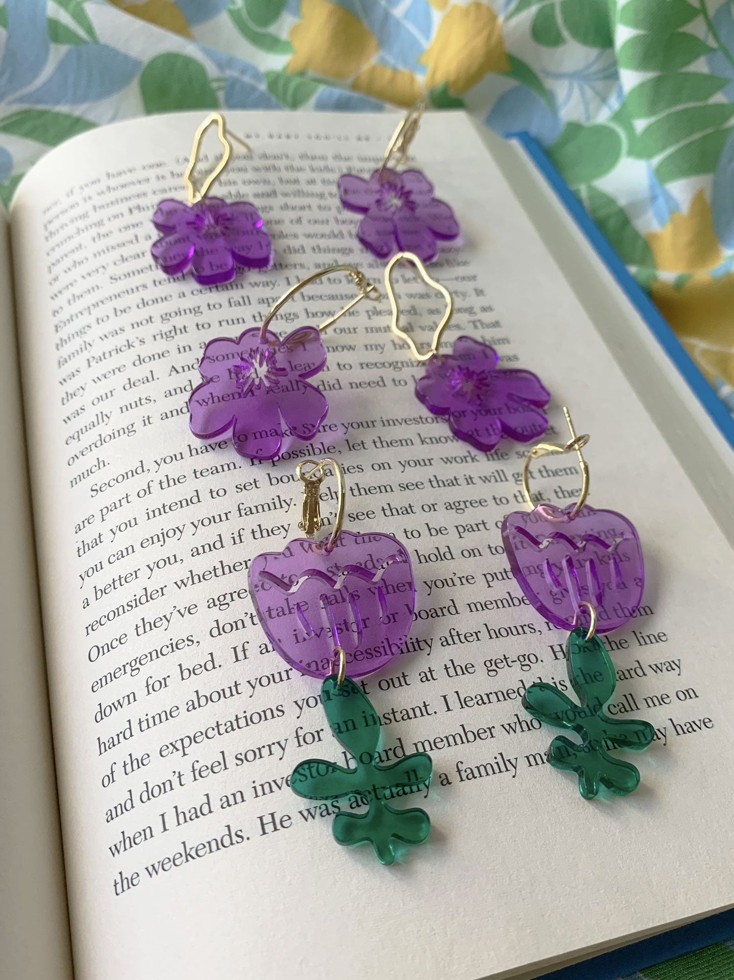 Tulip Dangles - Violet Purple