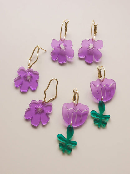 Tulip Dangles - Violet Purple