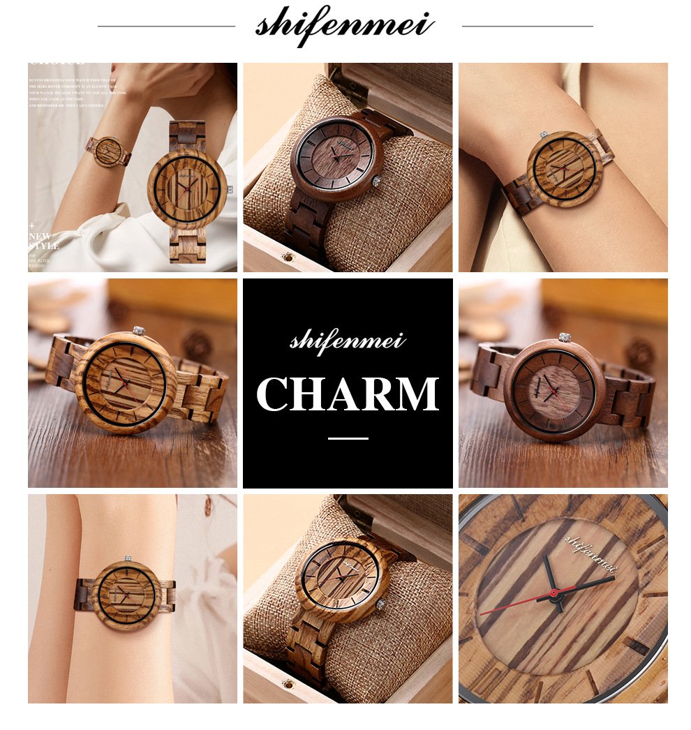 Women's Watch Wooden Green Fashion Quartz Watch