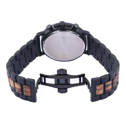 Wood Watch Men's Multifunctional Intermetal Wood Watch Cool Fashion Watch