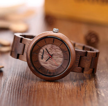 Women's Watch Wooden Green Fashion Quartz Watch