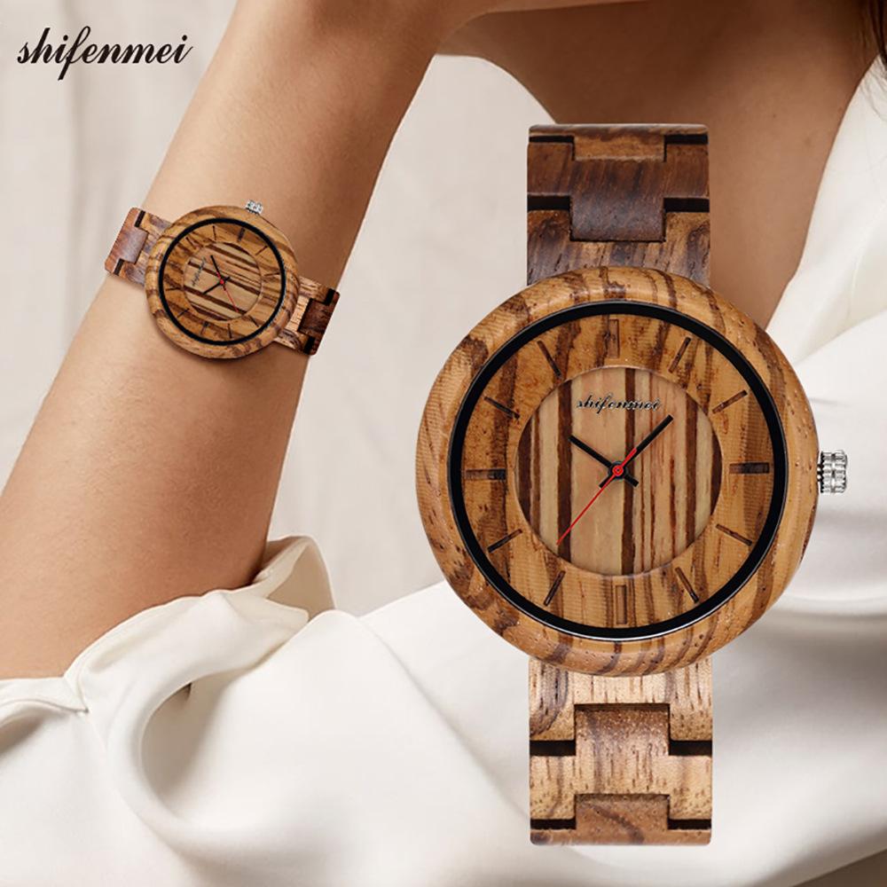 Women's Watch Wooden Green Fashion Quartz Watch